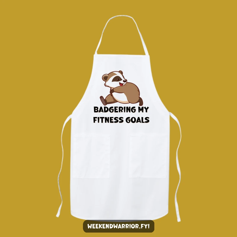 Funny Badger Chef Apron: Cook Up Laughs with Morning Jog Spirit