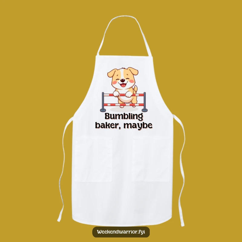 Funny Giggling Dog Apron: Hilarious Canine Obstacle Course Kitchen Wear Gift