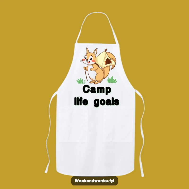 Funny Squirrel Camping Apron: Hilarious Kitchen Woodland Gift