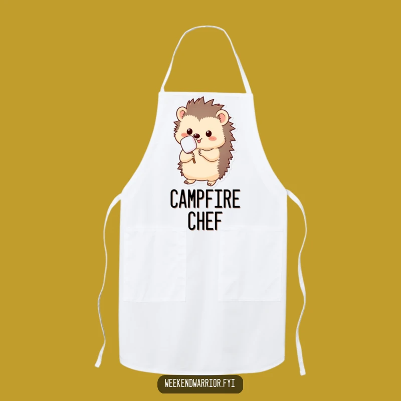 Funny Kawaii Hedgehog Apron: Chef's Marshmallow Roasting Fun for Kitchen