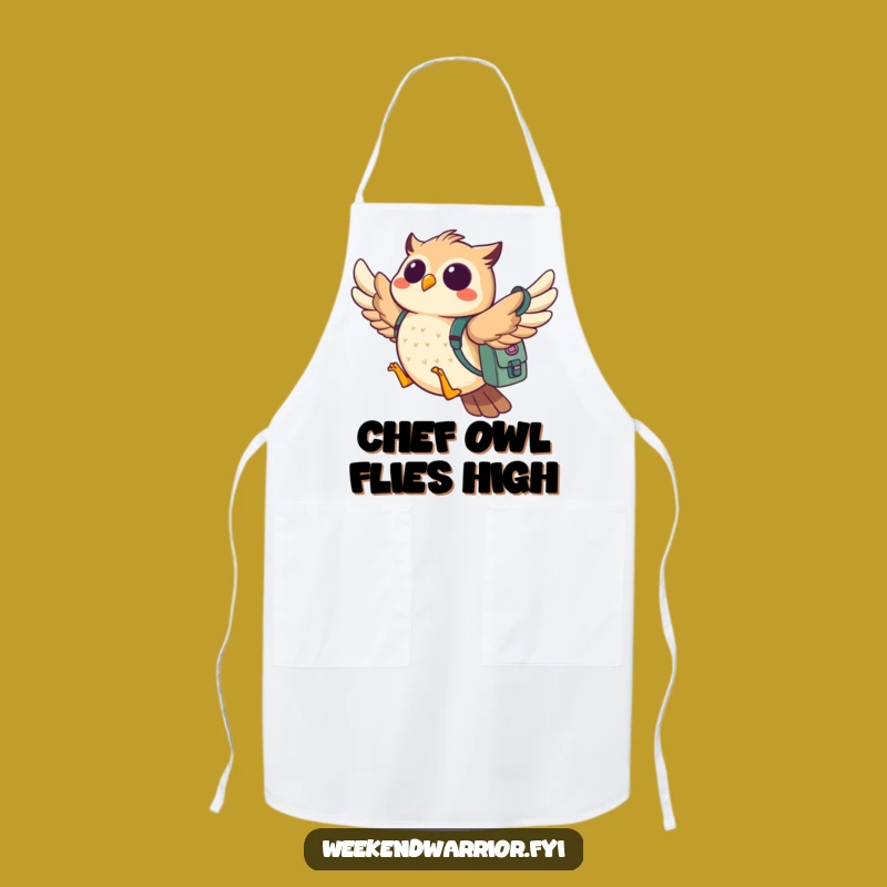 Funny Owl Adventure Apron: Whimsical Kitchen Wear for Culinary Explorers