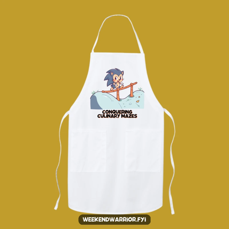 Funny Hedgehog Obstacle Apron: Chef's Determined Navigator Kitchen Gift