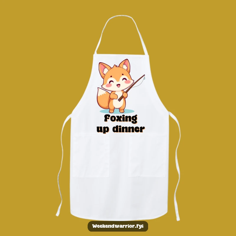 Funny Fox Apron: Kawaii Angler for Exciting Kitchen Fun