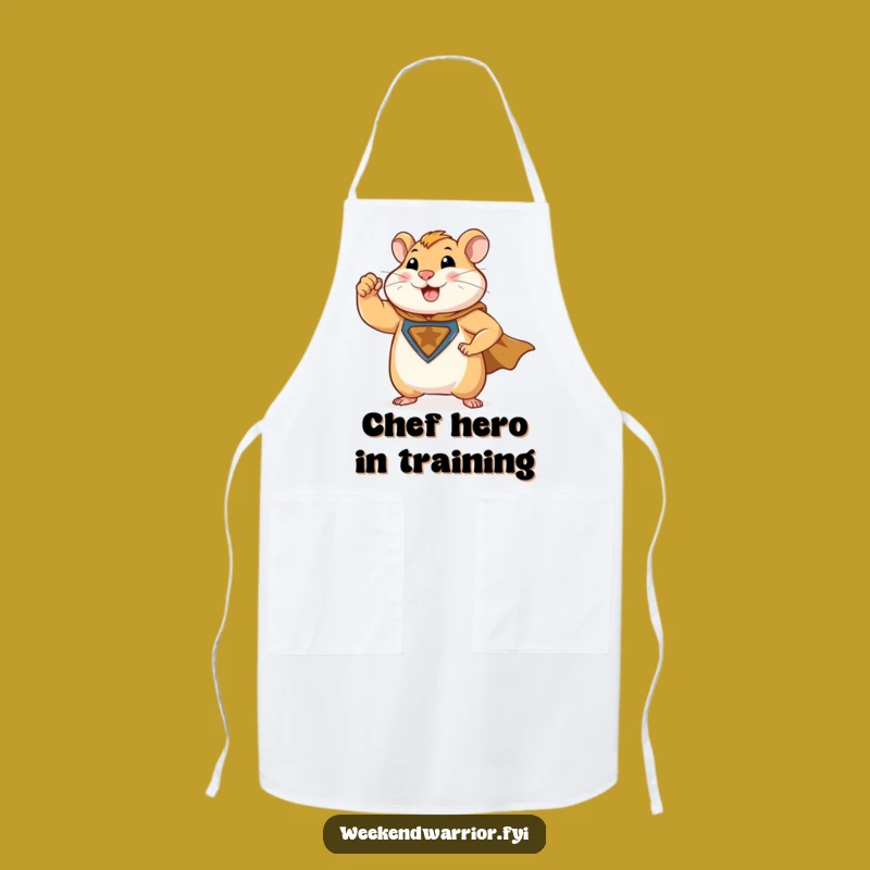 Funny Hamster Superhero Apron: Kitchen Power, Heroic Flex, Ideal Cooking Gift