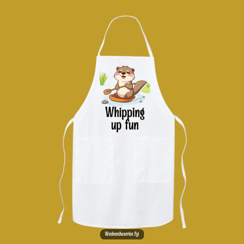 Funny Joyful Otter Apron: Kitchen Paddling Pro