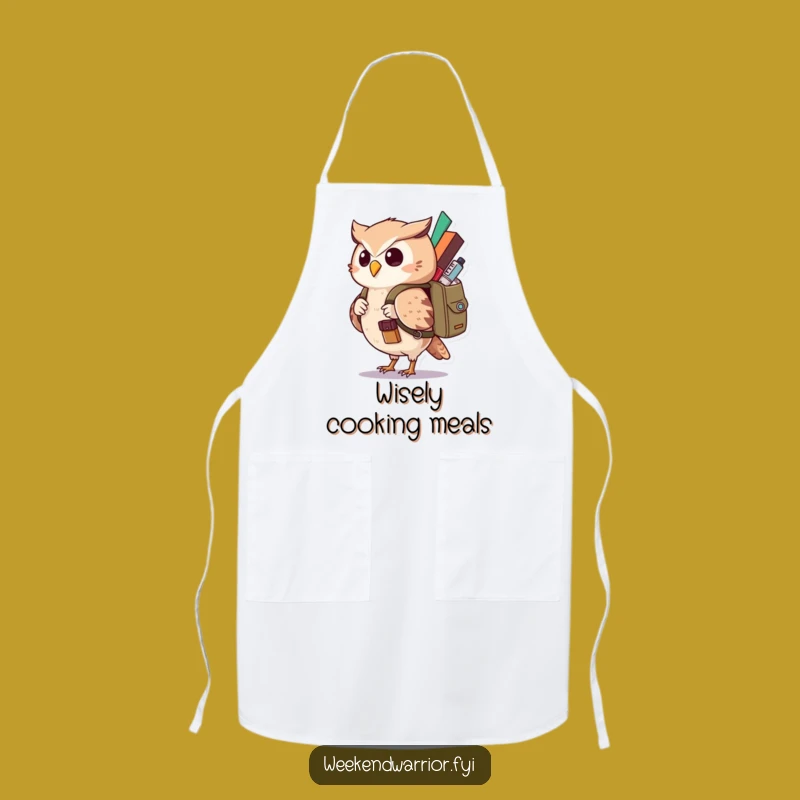 Funny Kawaii Owl Apron - Curious Explorer for Kitchen Adventures and Humor