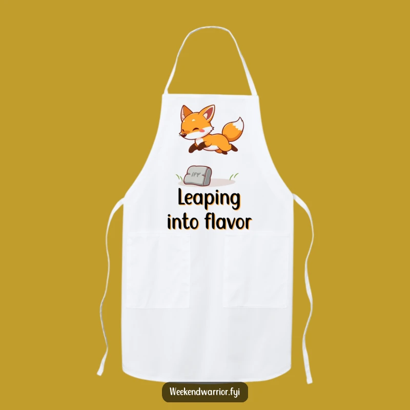 Funny Cheerful Fox Apron: Cook with Playful Energy!