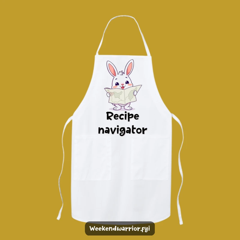 Funny Bunny Map Apron: Cheerful Explorer's Kitchen Wear, Fun Gift