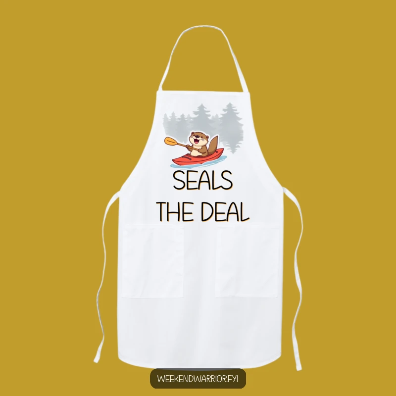Funny Otter Kayak Apron: Hilarious Water Chef Kitchen Gift