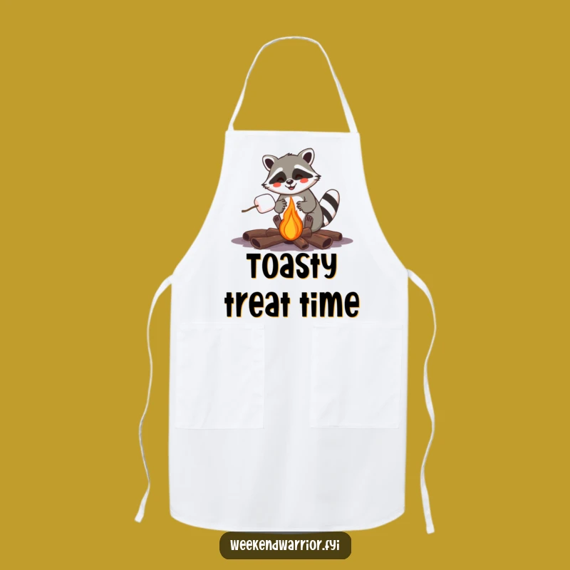 Funny Raccoon Campfire Apron: Hilarious Roasting Kitchen Gift