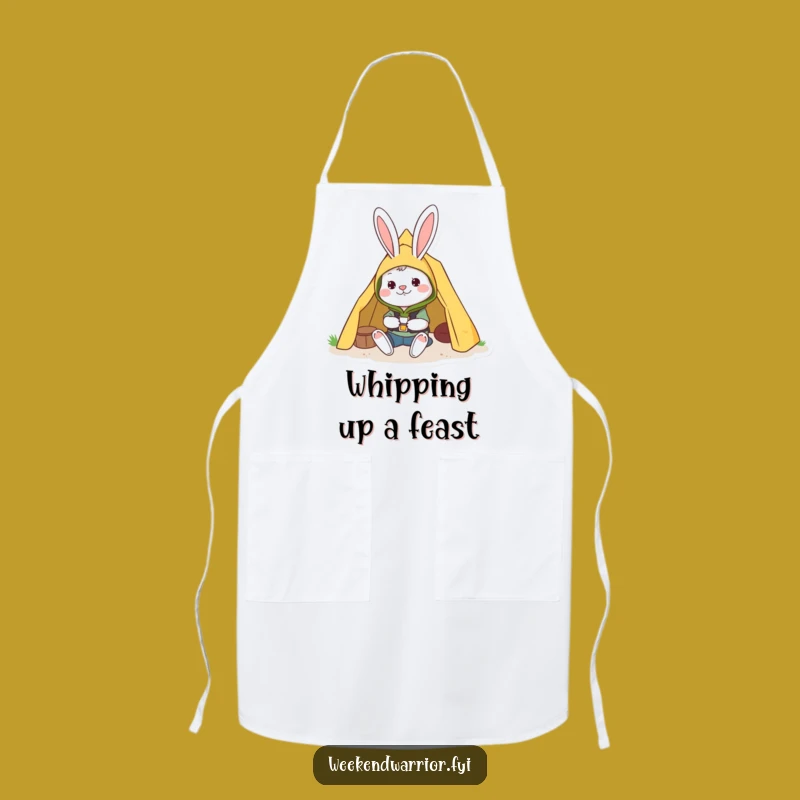 Funny Camping Rabbit Apron a Cheerful Character Camp Kitchen Gear