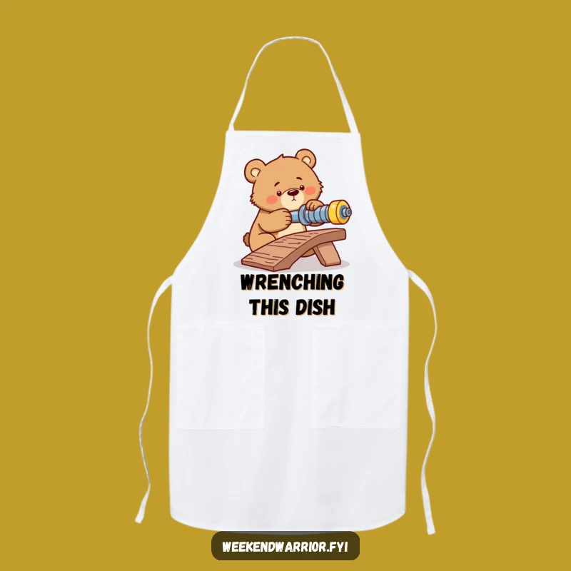 Funny Determined Bear Apron: Tackle Projects with Focus!