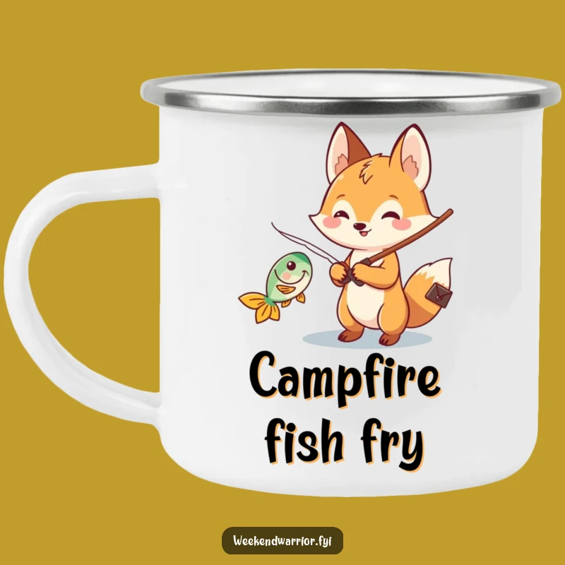 Funny Kawaii Fox Fishing Camping Mug - Outdoor Adventures