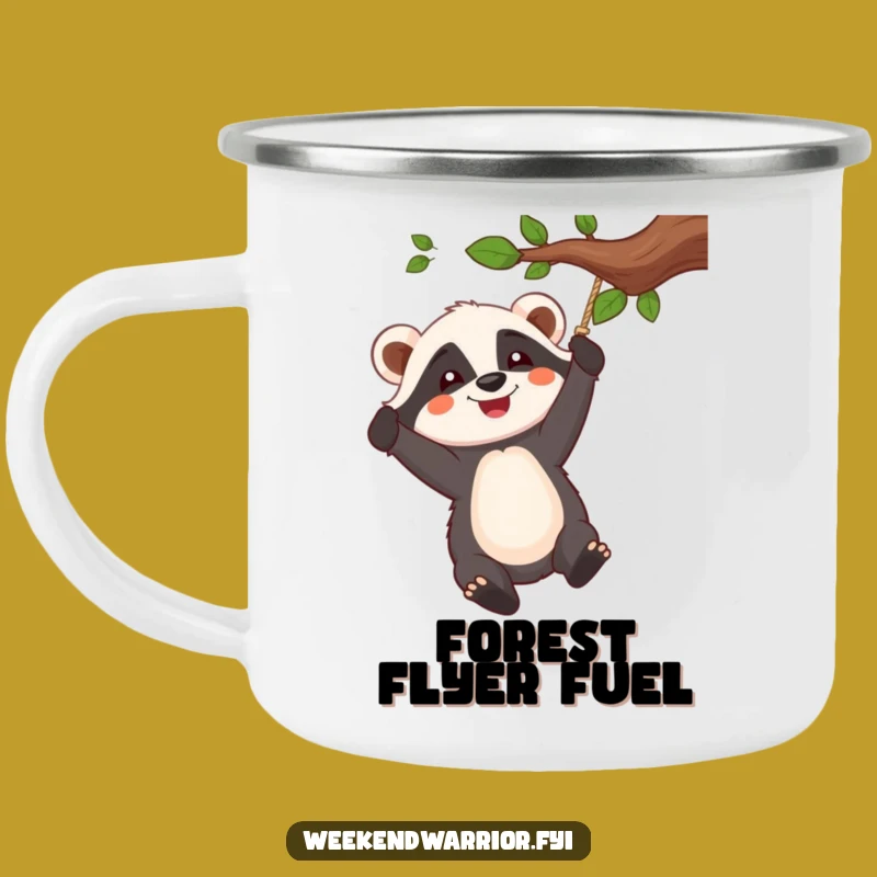 Funny Badger Swinger Camping Mug: Adventure Ready, Enthusiastic Swing, Humorous Gift