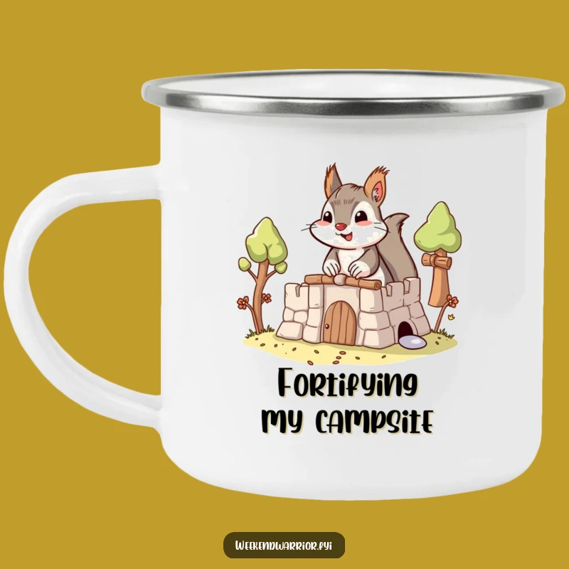 Funny Builder Squirrel Camping Mug: Fortify Your Campsite Brew!