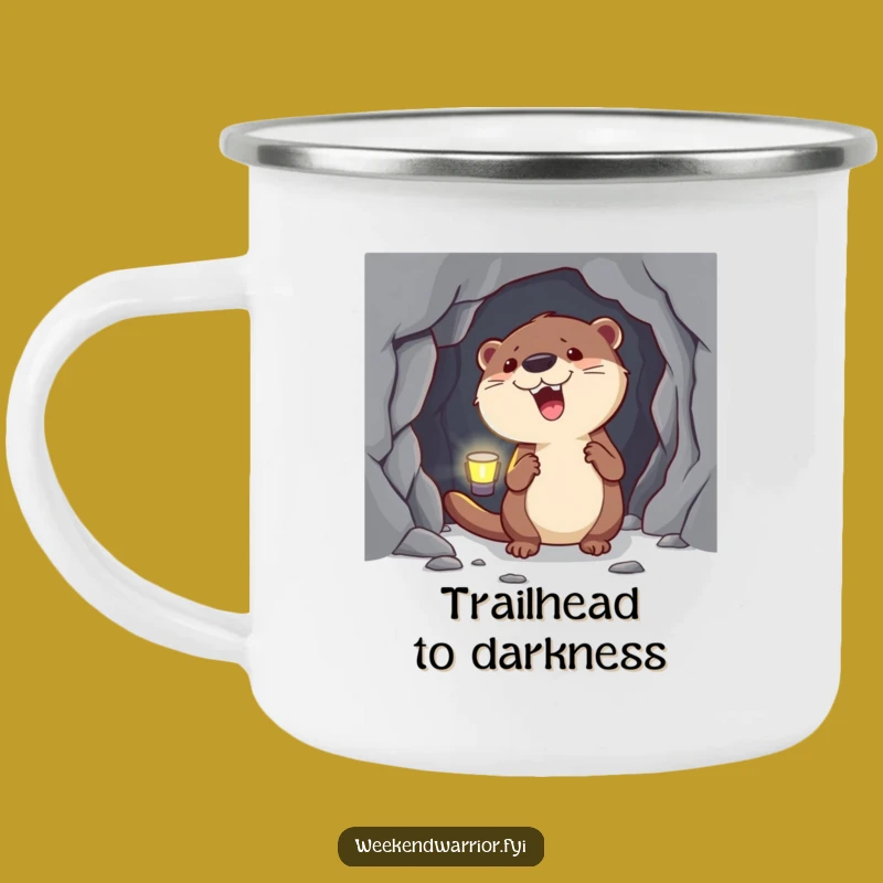 Funny Otter Cave Explorer Camping Mug: Hilarious Headlamp Adventure Cup, Gift