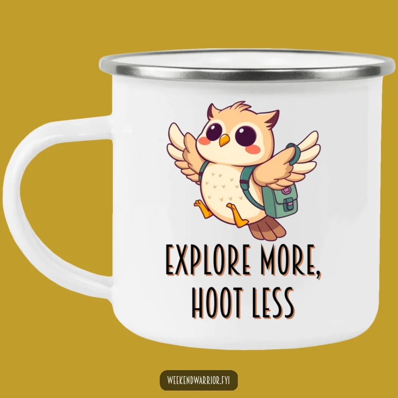 Funny Owl Adventure Camping Mug: Whimsical Outdoor Gear for Explorers