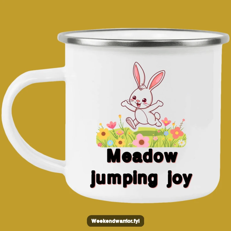 Funny Bunny Meadow Camping Mug: Adventure with Springy Fun