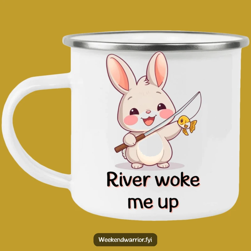 Funny Rabbit Campfire Mug - Hilarious Fishing Buddy Adventure Gift