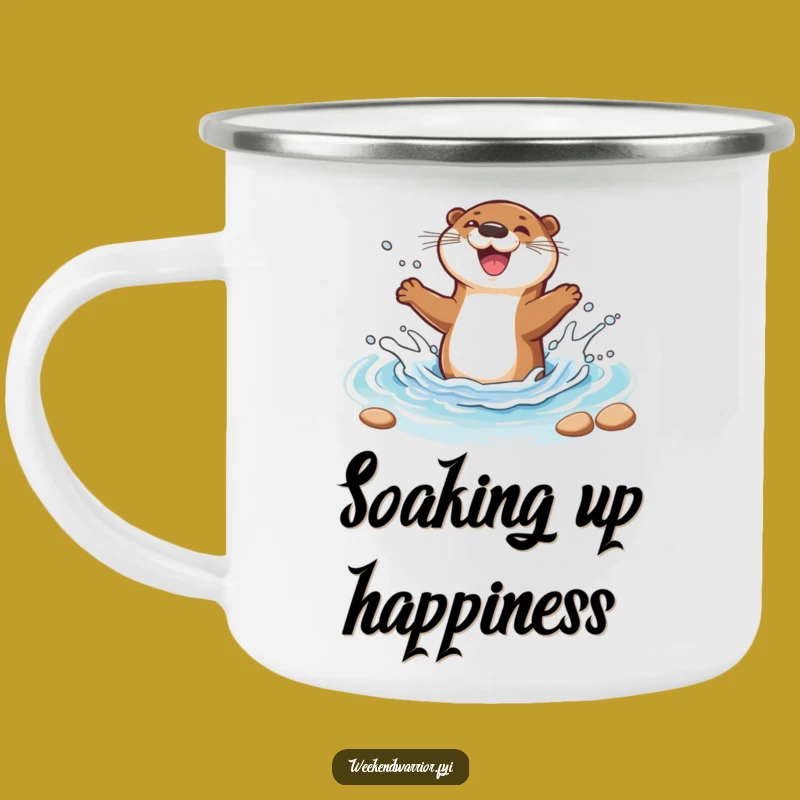 Funny Joyful Otter Camping Mug: Adventure with Splashy Fun
