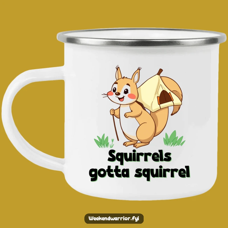 Funny Squirrel Tent Camping Mug: Hilarious Woodland Drinkware Gift