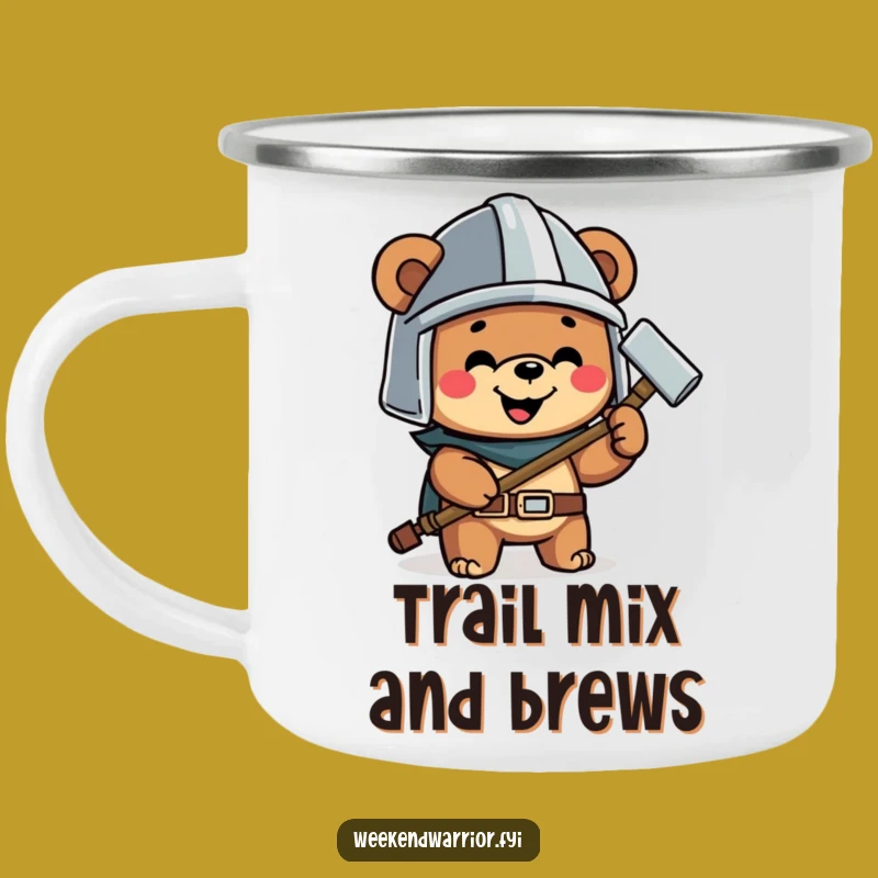 Funny Bear Hammer Camping Mug a Durable Builder Character Cup for Adventures
