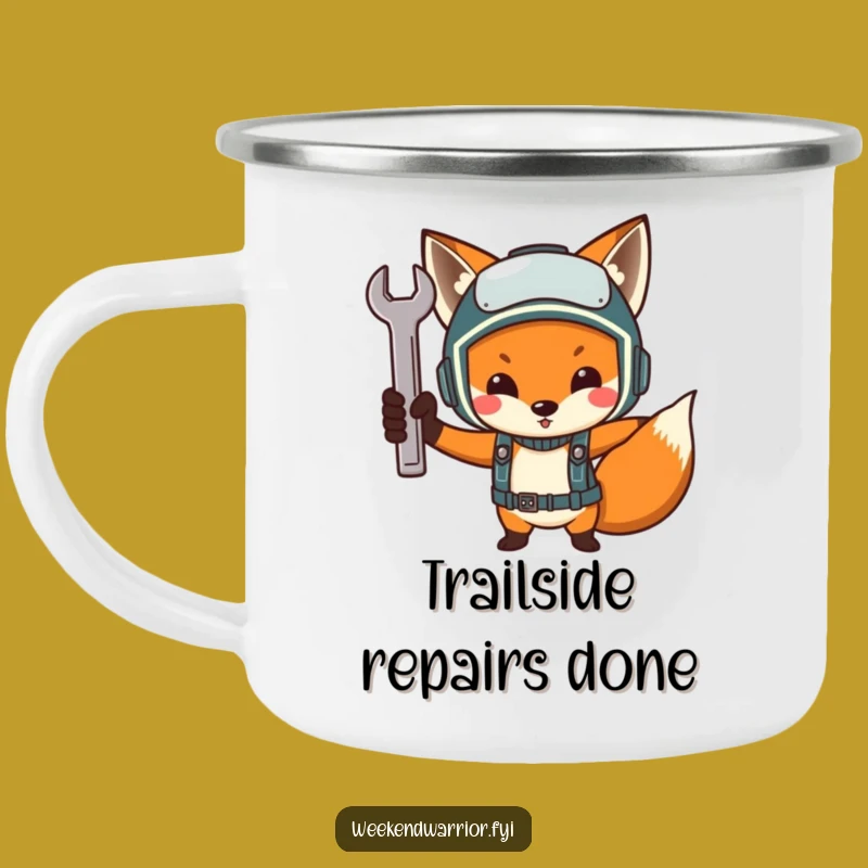 Funny Determined Fox Camping Mug - Hilarious Drinkware for Outdoor Projects