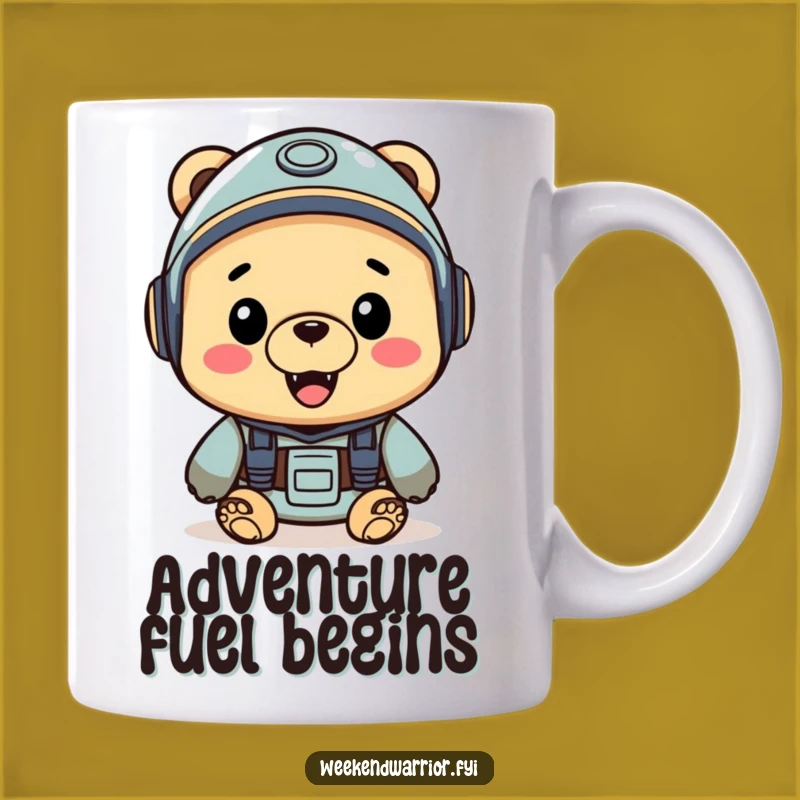 Funny Adventure Bear Mug - Cheerful Explorer Gift for Outdoorsy People