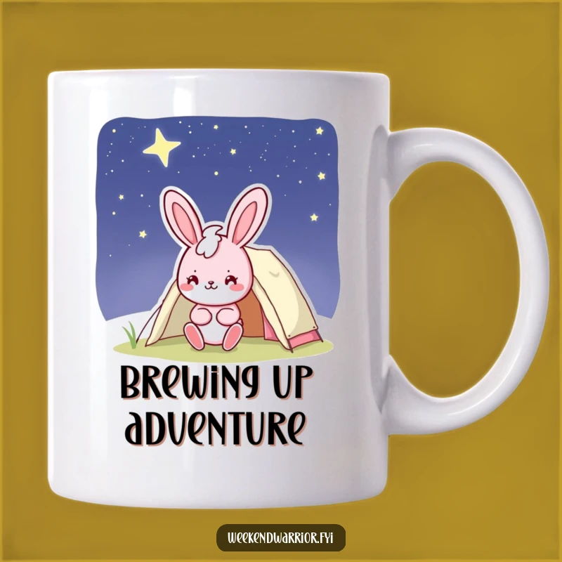 Funny Bunny Camping Mug - Cheerful Starry Night Adventure Gift!