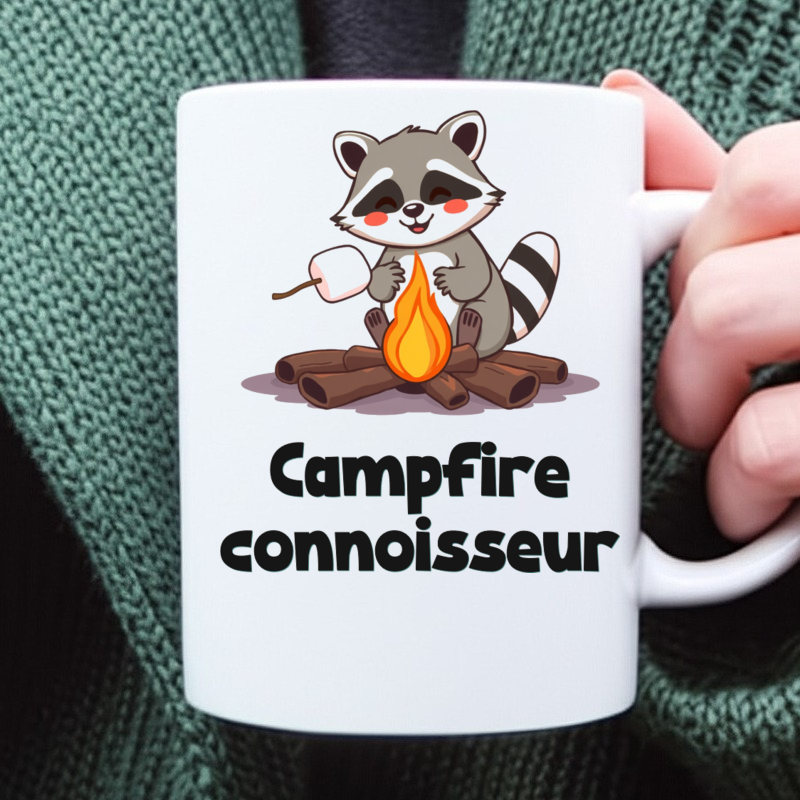 Raccoon Roasting Marshmallows Campfire Coffee Mug 