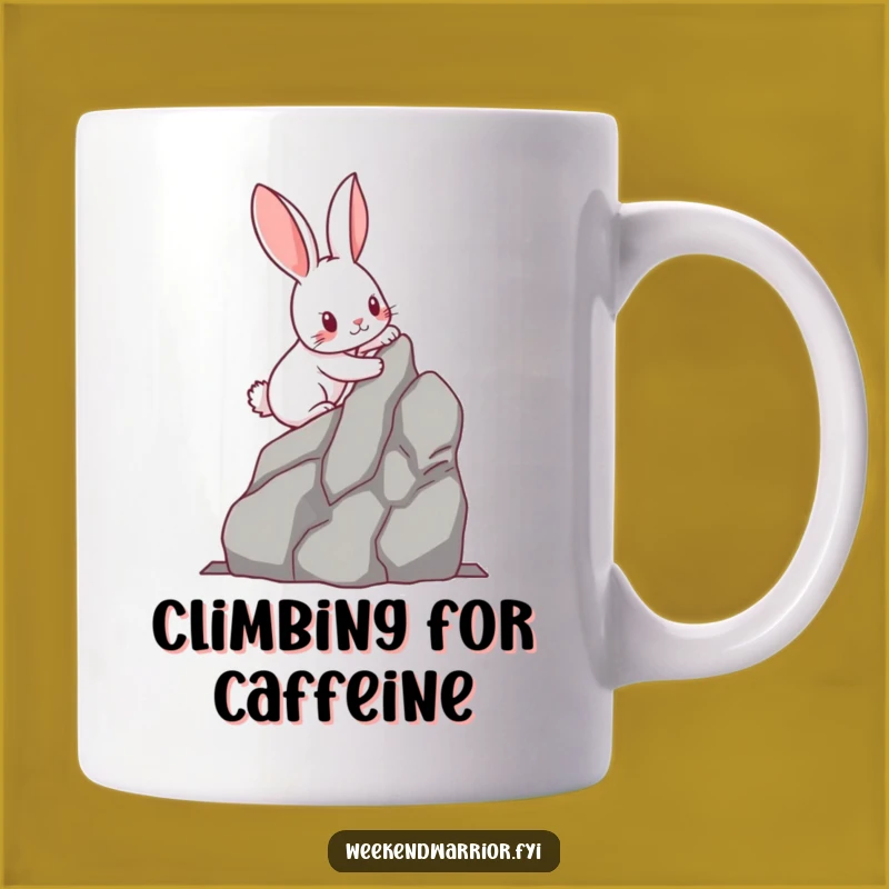Funny Kawaii Rabbit Rock Climbing Mug - Determined Climber Gift