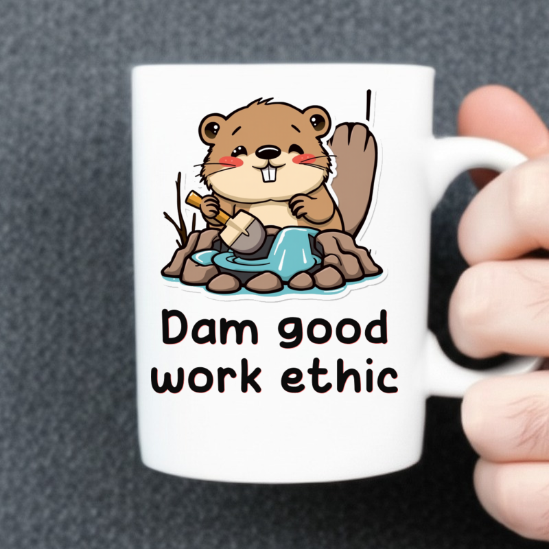 Funny Beaver Dam Construction Coffee Mug 