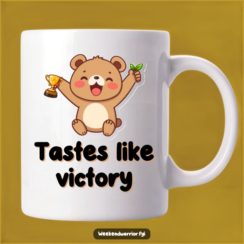 Funny Bear Cub Trophy Mug: Joyful Winner Gift for Champions
