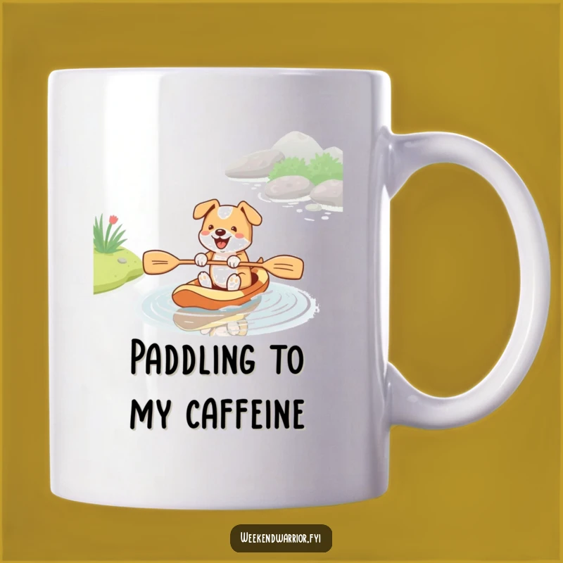 Funny Energetic Dog Paddle Mug - Hilarious Canine Stream Adventure Gift