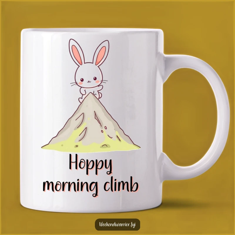Funny Kawaii Rabbit Hike Mug - Peak Achievement Gift for Hikers