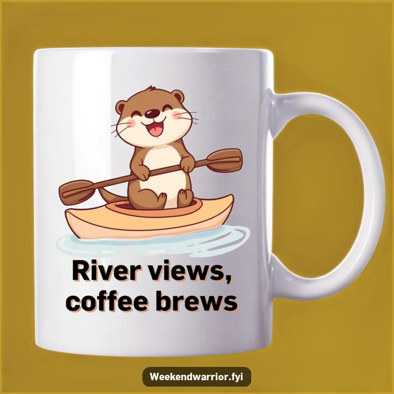 Funny Kayak Otter Mug: Delightful Watersport Companion, Perfect Funny Gift for Adventure Lovers