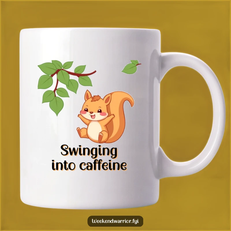 Funny Squirrel Vine Mug: Playful Swinger's Adventure Gift for Fun Lovers