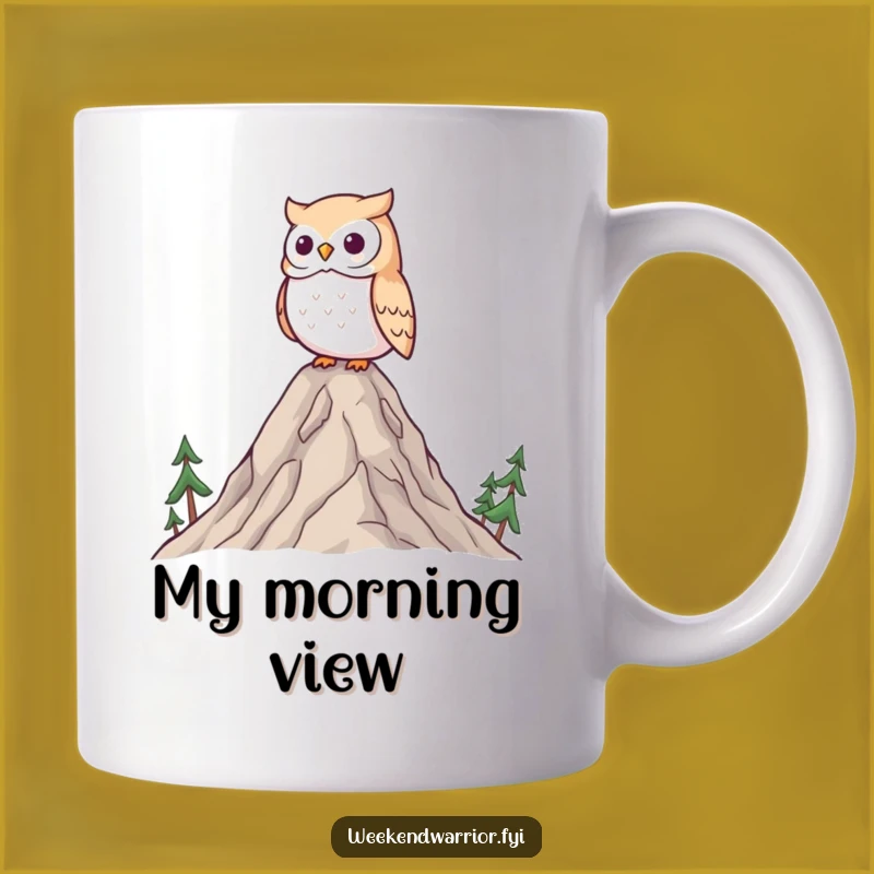 Funny Wise Owl Mug - Mountain View Surveying Adventure Gift