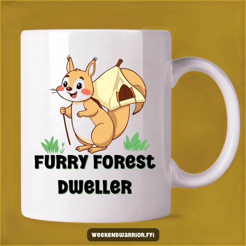Funny Squirrel Camping Mug: Hilarious Tent-Carrying Outdoor Gift