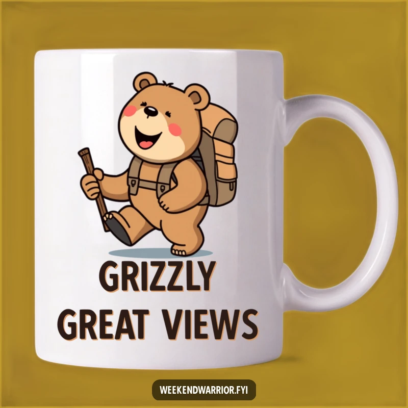 Funny Hiking Bear Mug: A Hilarious Trekking Companion Gift