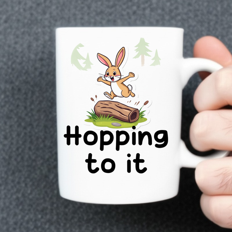 Energetic Rabbit Trail Leap Coffee Mug 