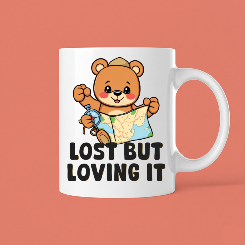 Bearly Lost Adventure Map Compass Mug 