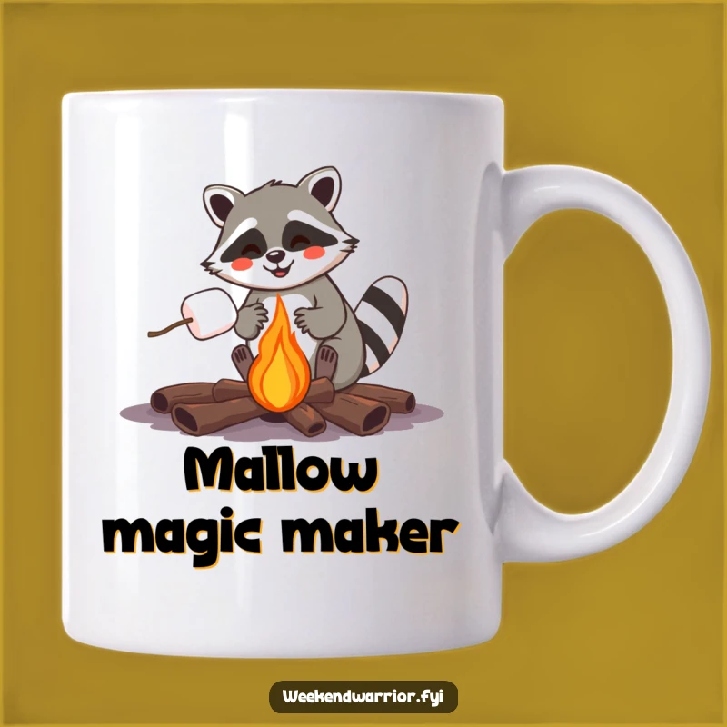 Funny Raccoon Campfire Mug: Hilarious Marshmallow Roasting Gift