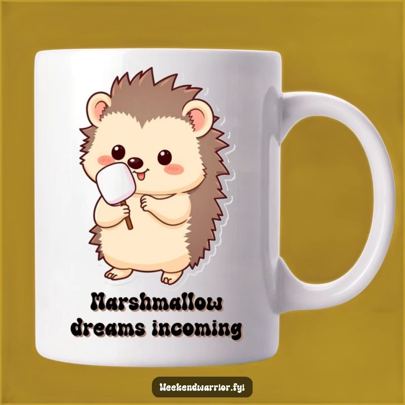Funny Kawaii Hedgehog Marshmallow Roasting Mug: Perfect Hilarious Gift for Campers