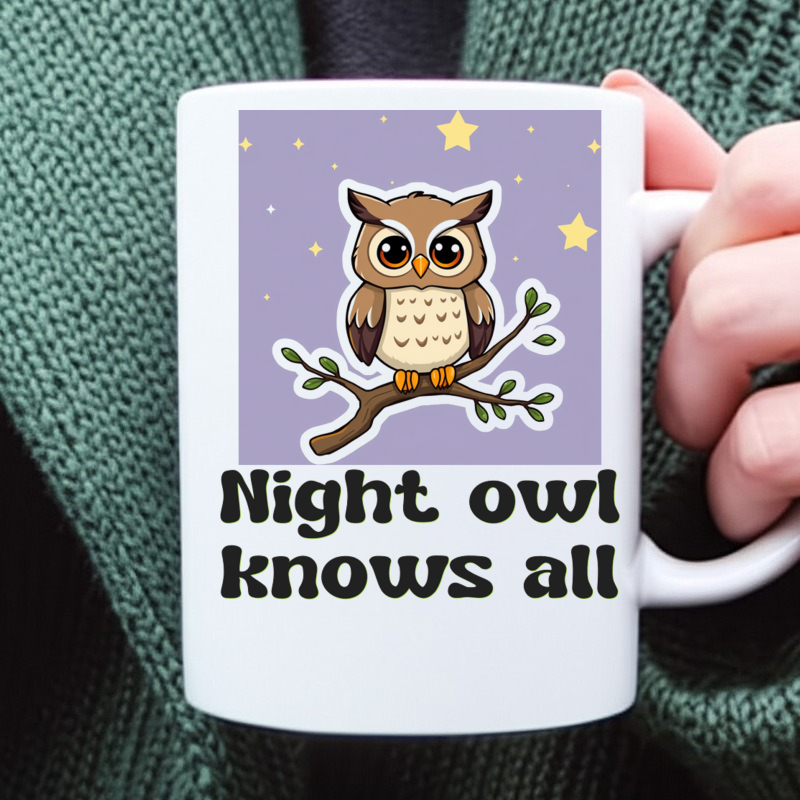 Curious Owl Starry Night Coffee Mug 