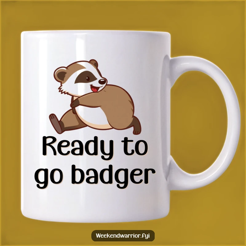 Funny Badger Jogging Warm-up Mug: A Hilarious Morning Brew Companion