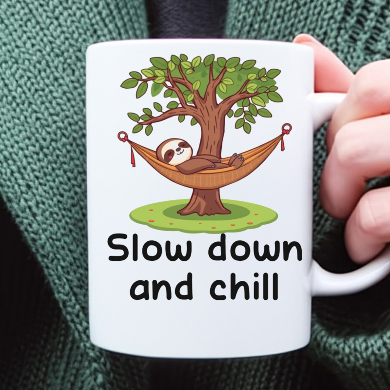 Content Sloth Hammock Mug Relaxing Life 