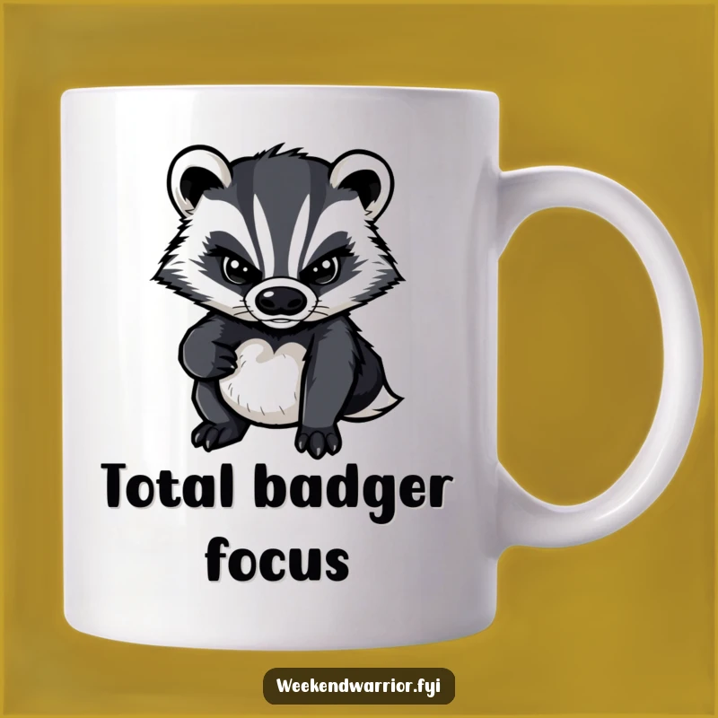 Funny Badger Determination Mug: A Hilarious Gift for the Spirited