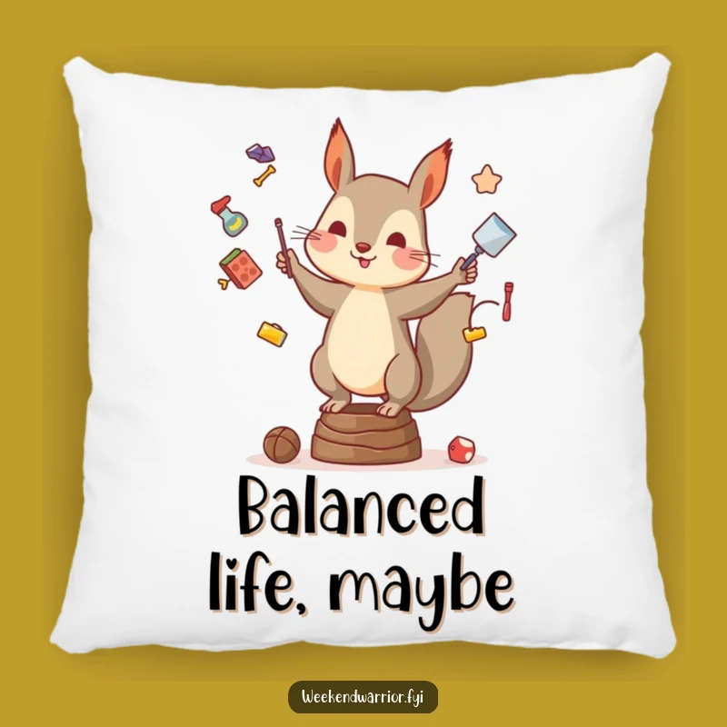Funny Squirrel Pillow: Soft Juggling Cushion, Hilarious Animal Comfort Gift