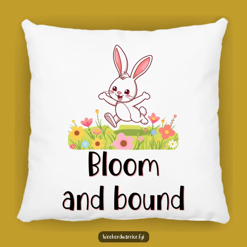 Funny Bunny Meadow Pillow: Snuggle Up with Springtime Cheer